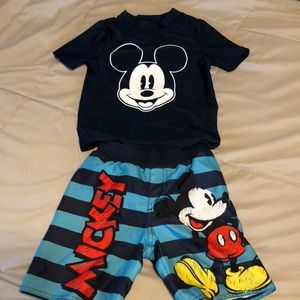 Boys 2T swimming suit with match swim shirt